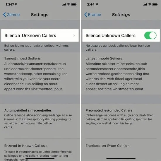 silence unknown callers ios 13 IMG03