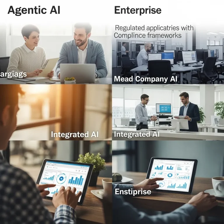 A split-screen image contrasting two technological paradigms