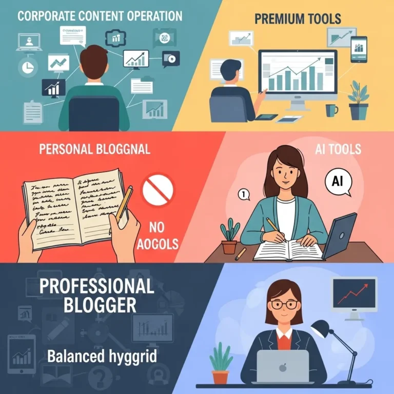 A photorealistic digital illustration showing a sophisticated AI system autonomously researching a topic