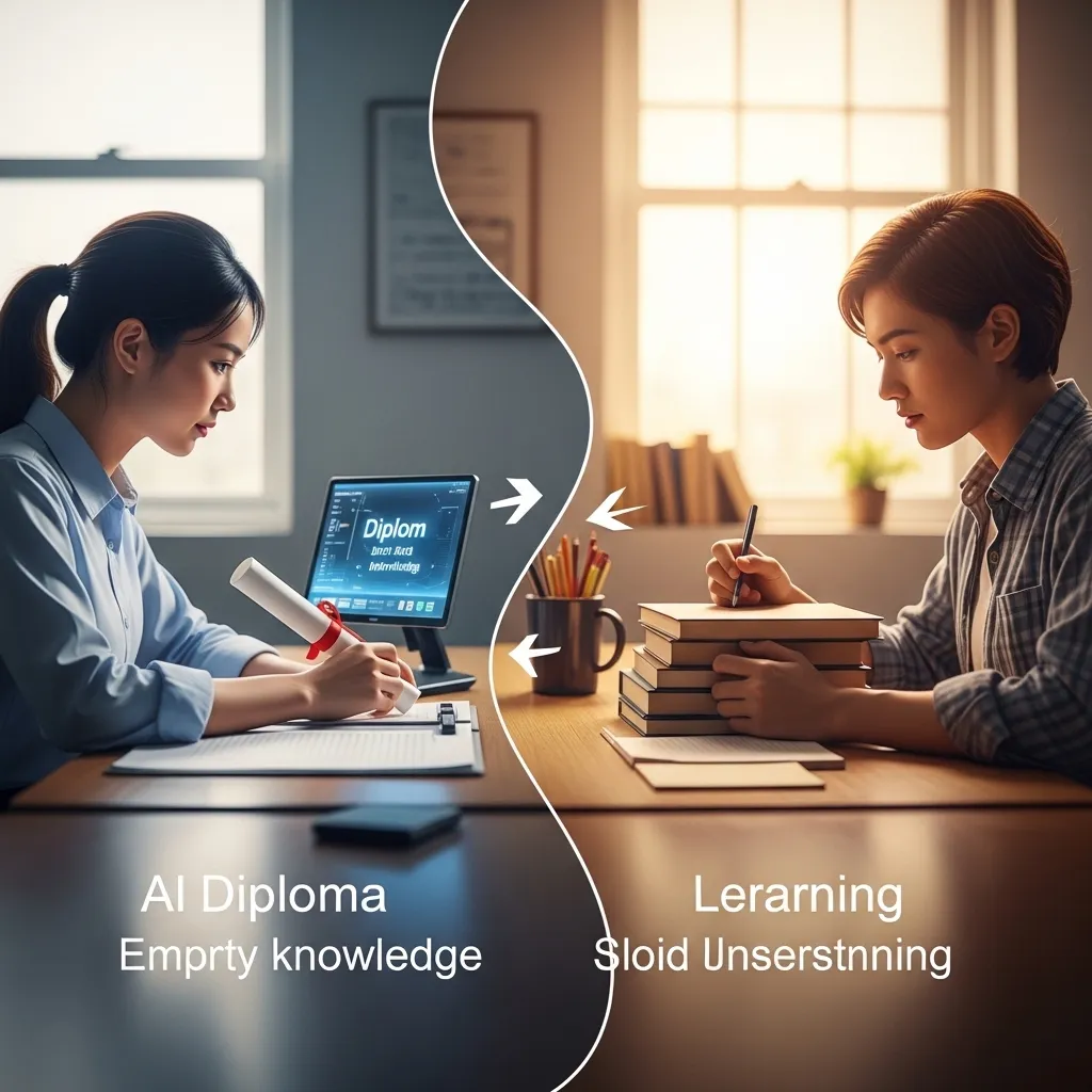 A symbolic image showing two paths diverging in an academic setting