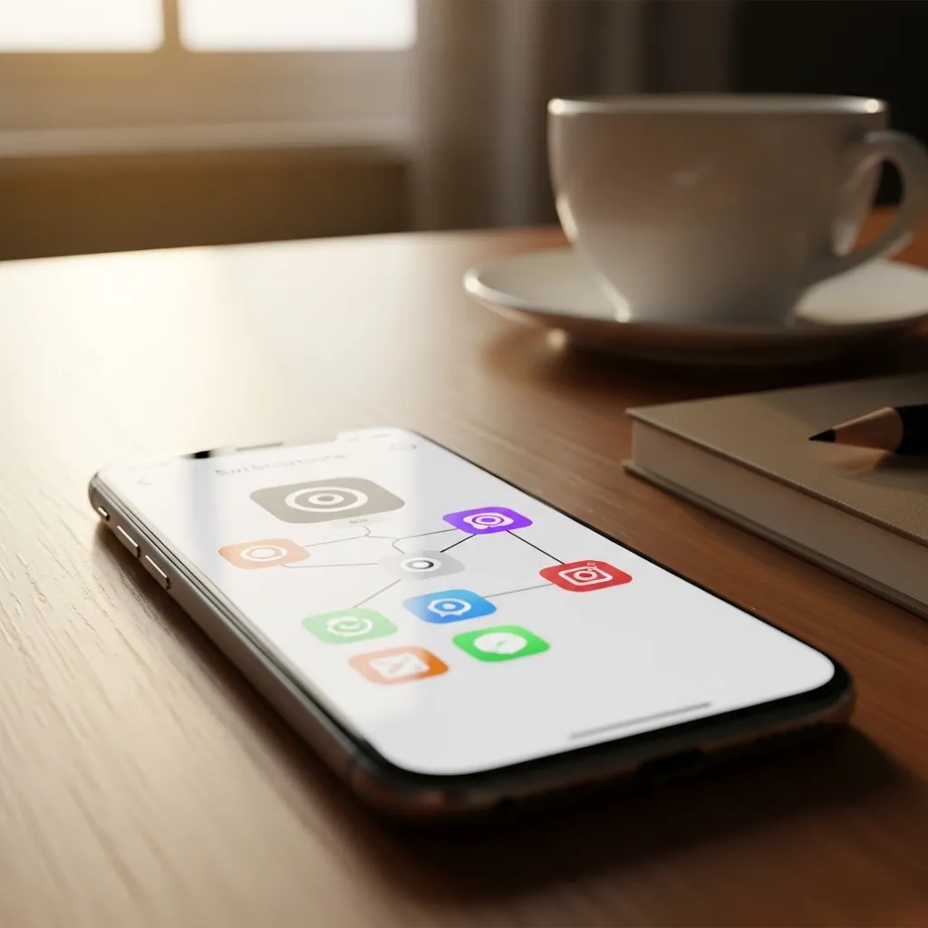 A time-lapse style digital illustration showing the evolution of an automation workflow
