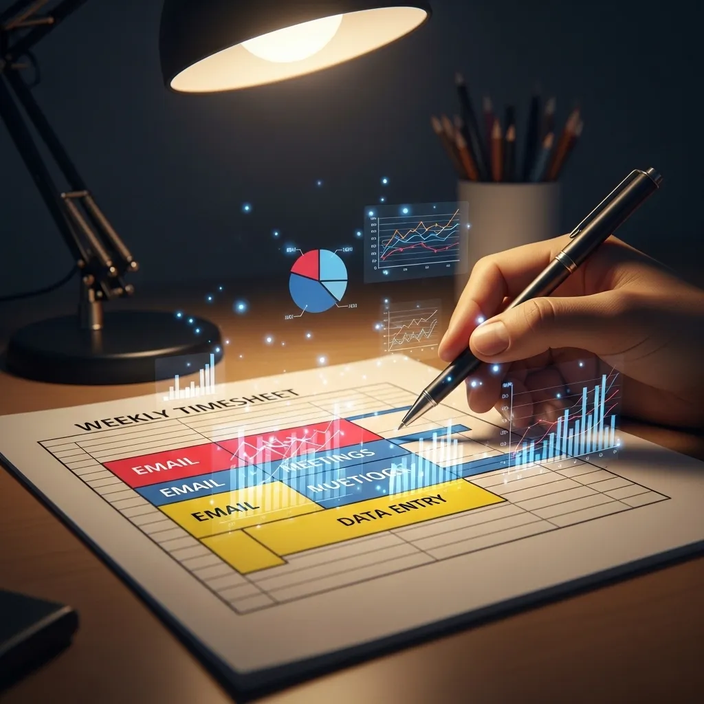 A vibrant, isometric illustration of a sleek digital dashboard where icons representing different AI tools (a microphone, ema