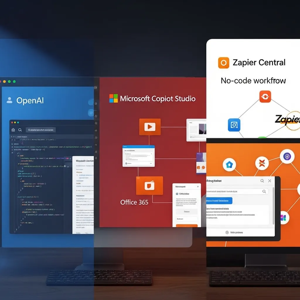 A dramatic cybersecurity-themed illustration showing responsible AI agent deployment