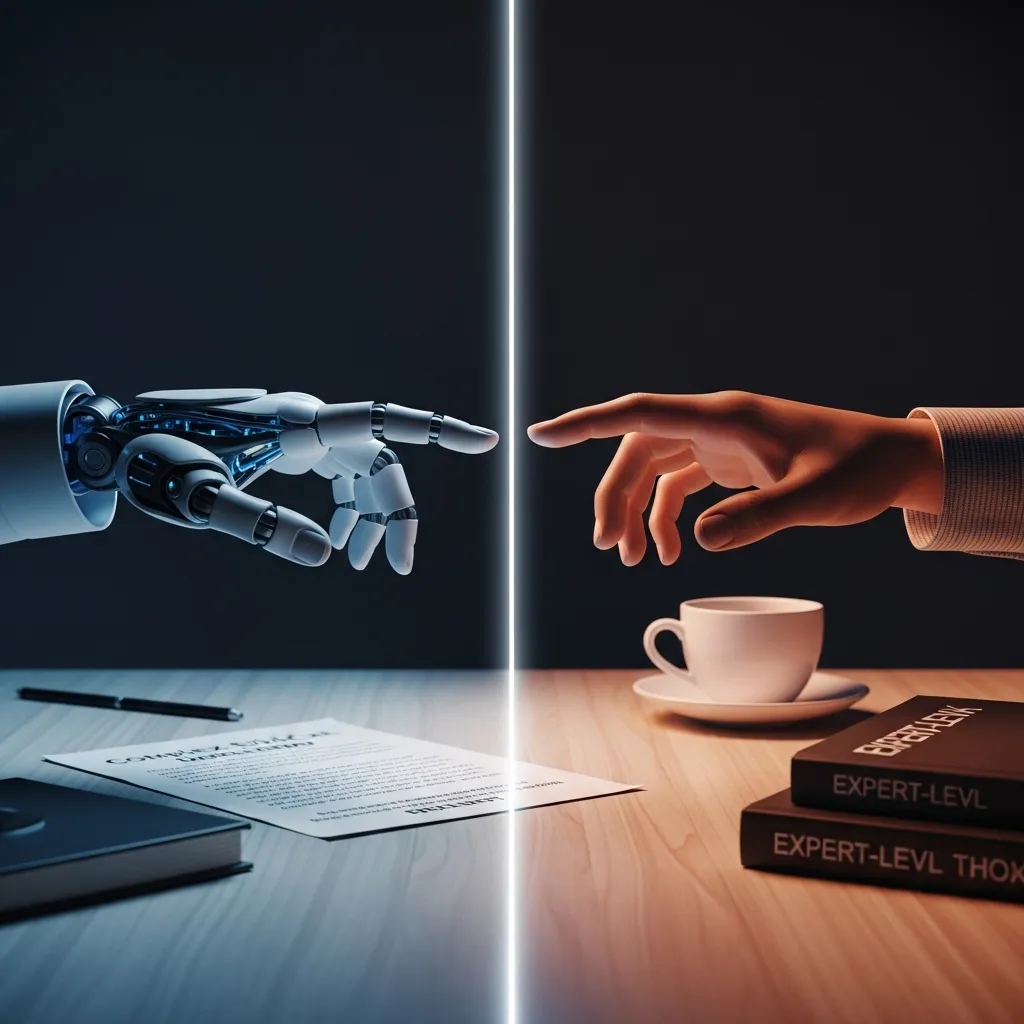 A detailed scene of a well-organized workspace at night