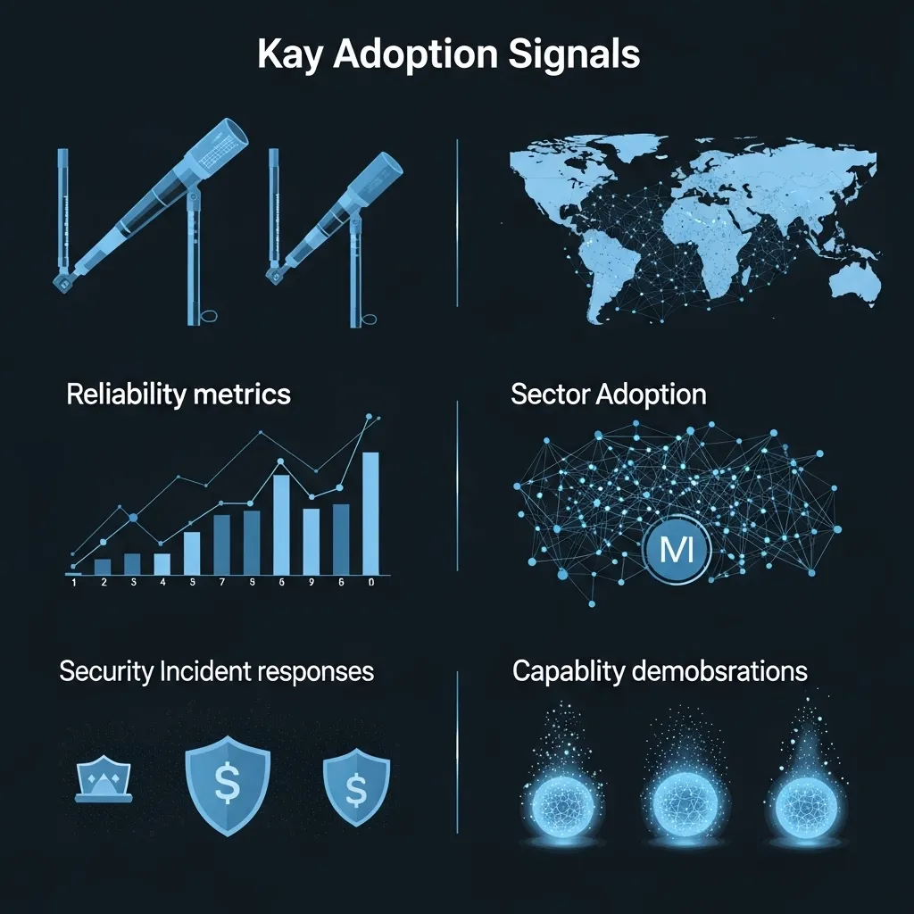 A detailed infographic-style illustration showing key adoption signals for agentic AI