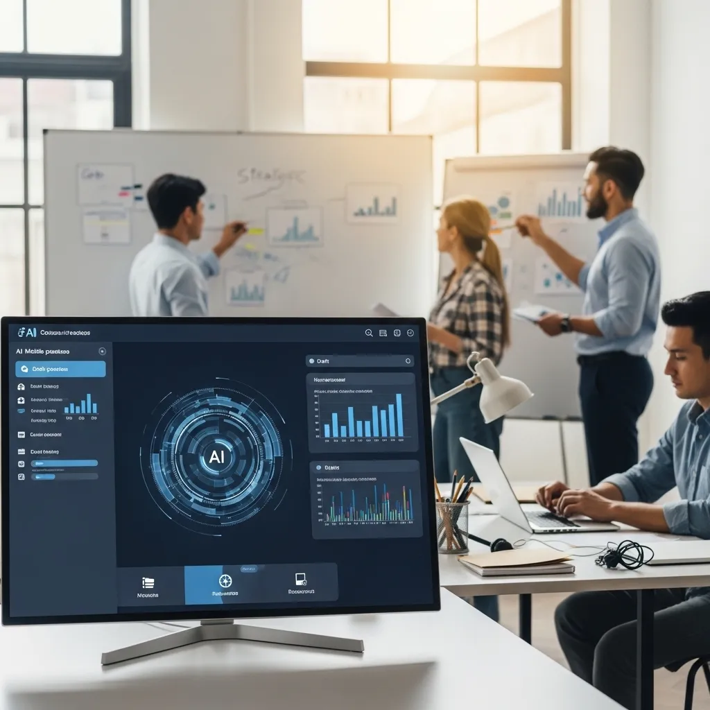 A powerful, somber digital painting of the human impact of technological change