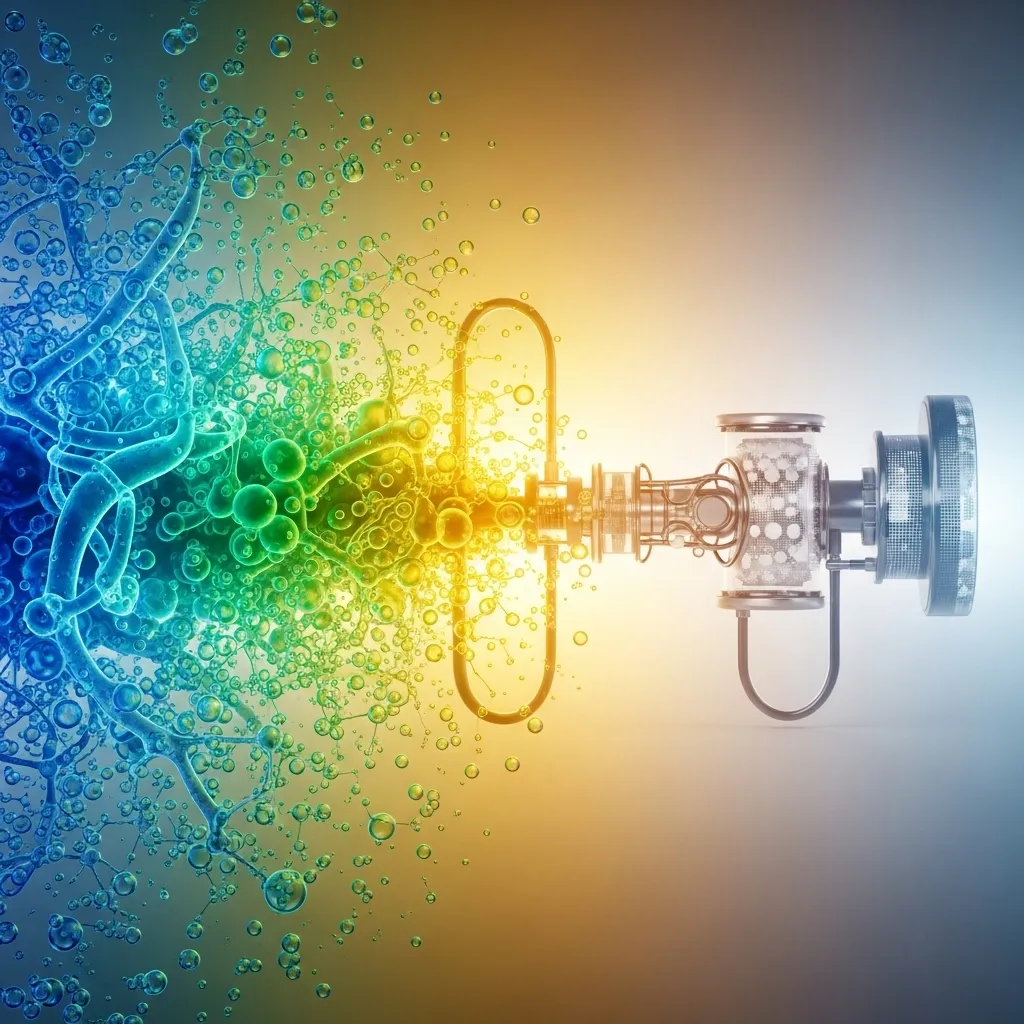 A detailed illustration showing the evolution of AI tools from chaotic innovation to stable platforms, visualized as turbulen