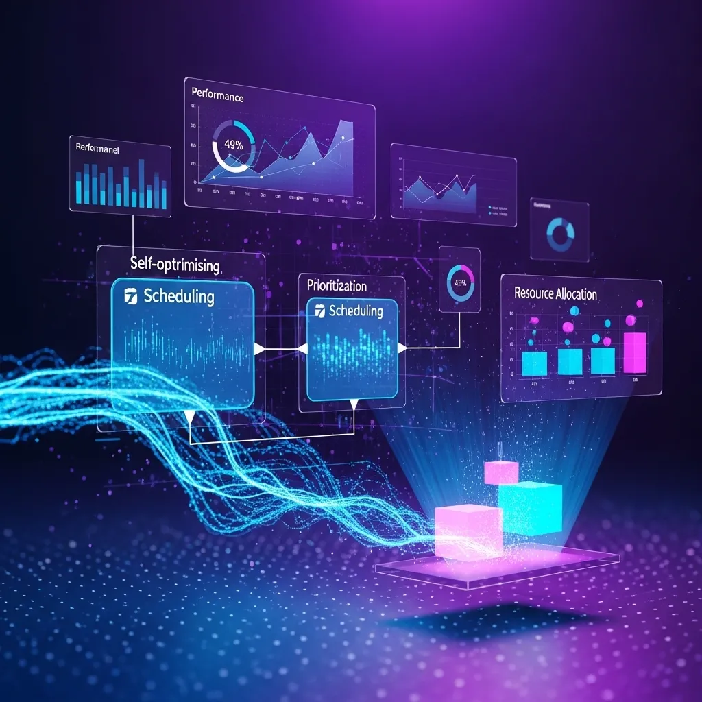 A futuristic visualization of predictive workflow optimization